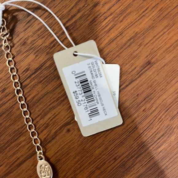 Tommy Bahama 3 tiered gold tone necklace - brand new with tags - Picture 3 of 4